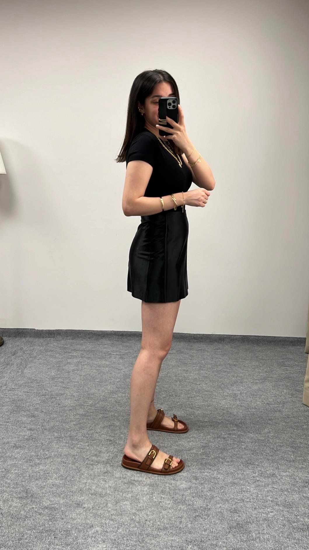 Caz Özel Kaplama Mini Saten Etek
