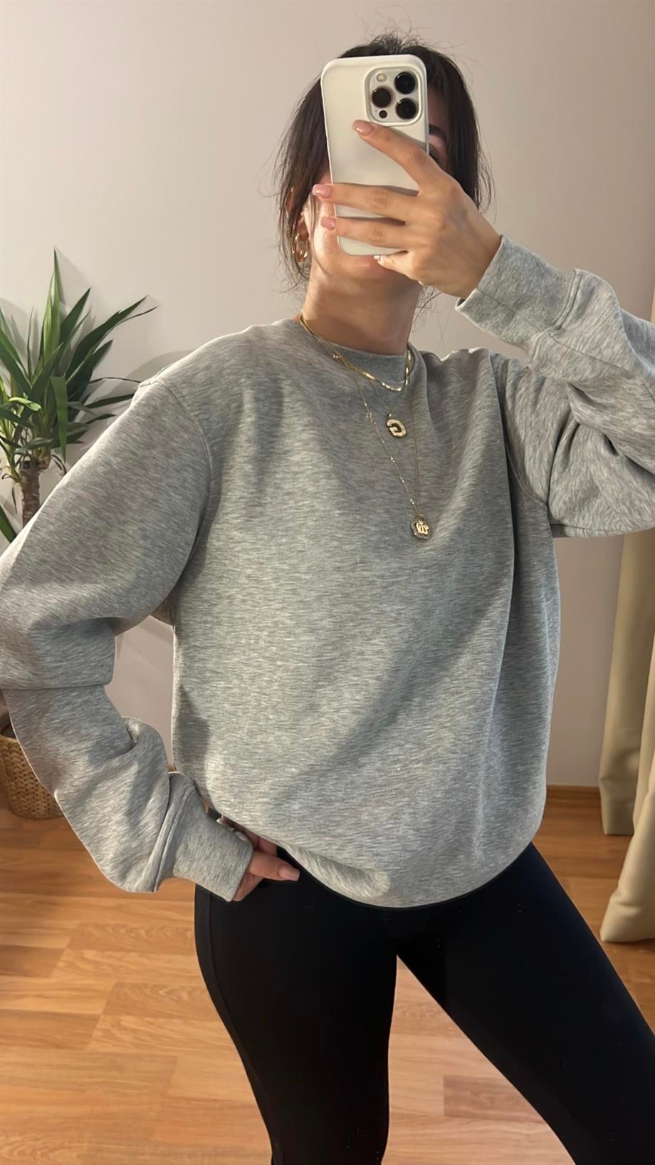 GO GRİ ŞARDNLU SWEATSHIRT