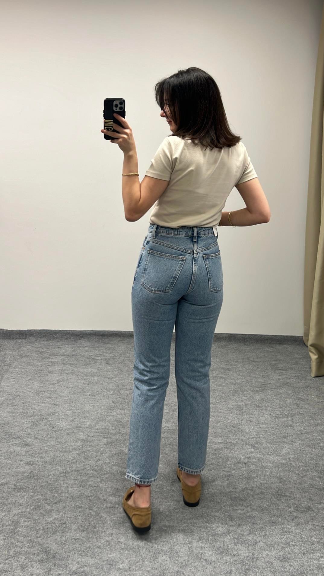 GO MAVİ YÜKSEK BEL MOM FIT JEAN
