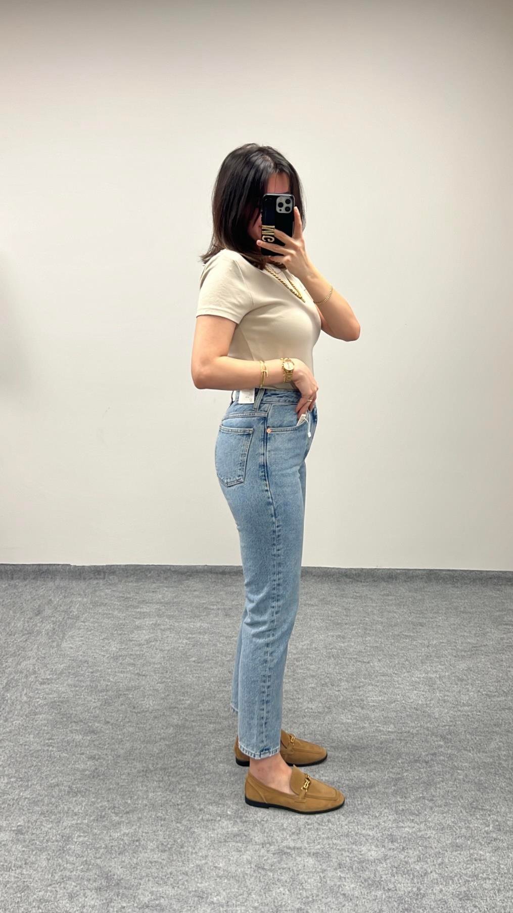 GO MAVİ YÜKSEK BEL MOM FIT JEAN