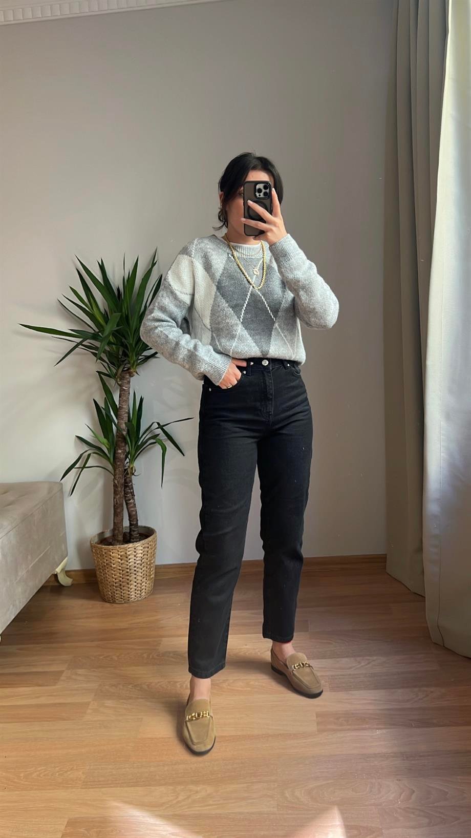 İPKYL SİYAH MOM FIT JEAN 