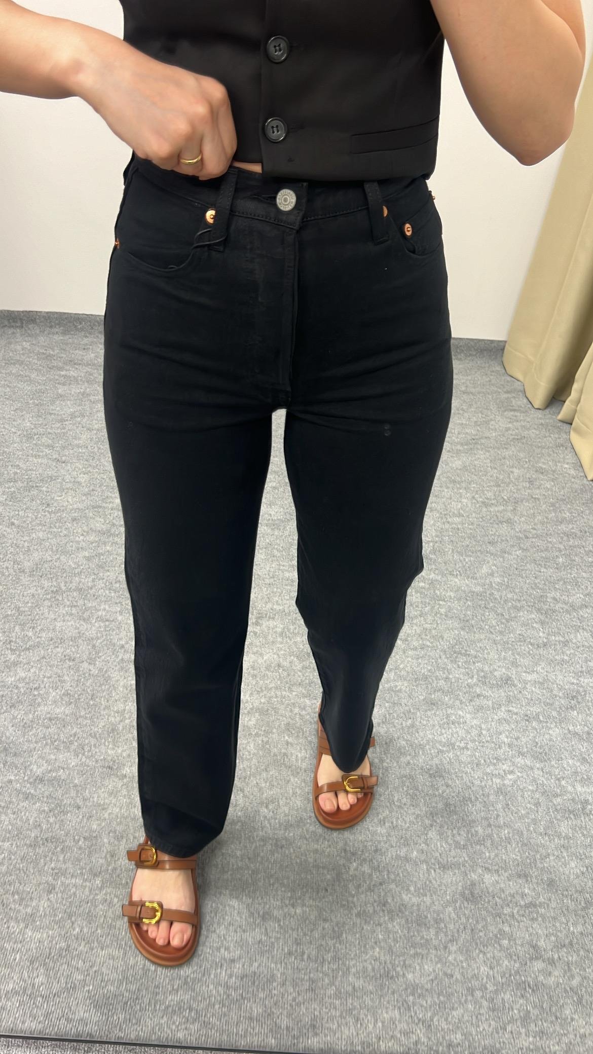 Lavli Siyah Denim Straight Fit Jean
