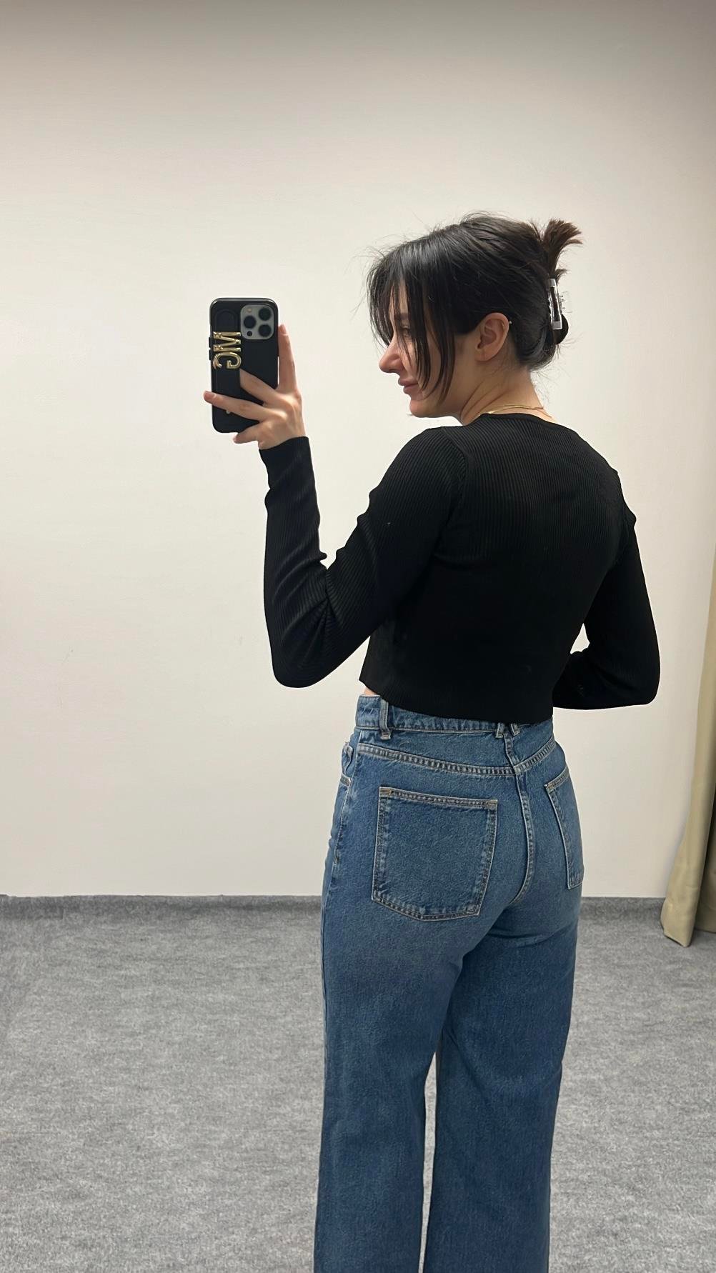 MAD YÜKSEK BEL GENİŞ PAÇA CROP JEAN
