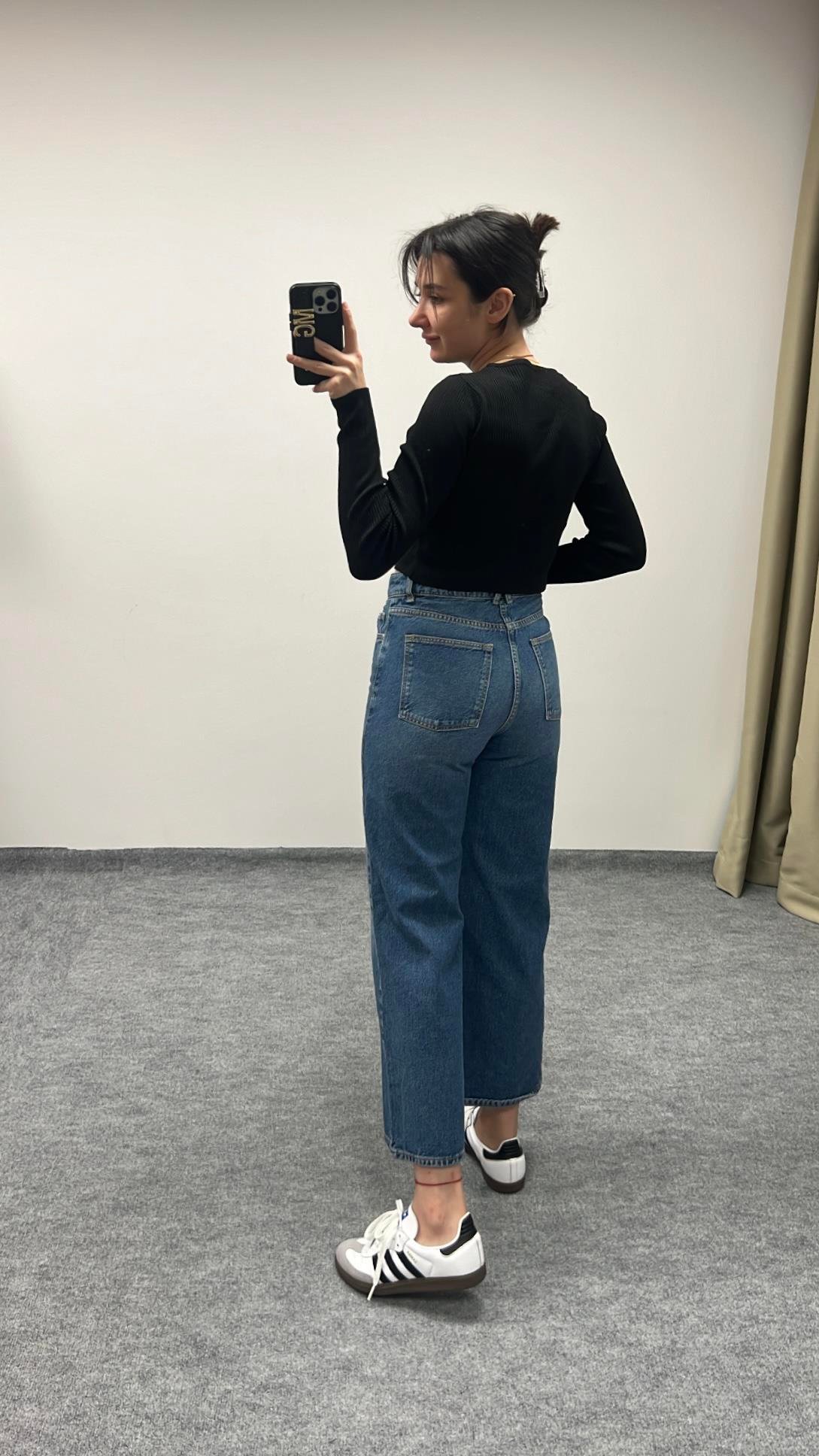MAD YÜKSEK BEL GENİŞ PAÇA CROP JEAN