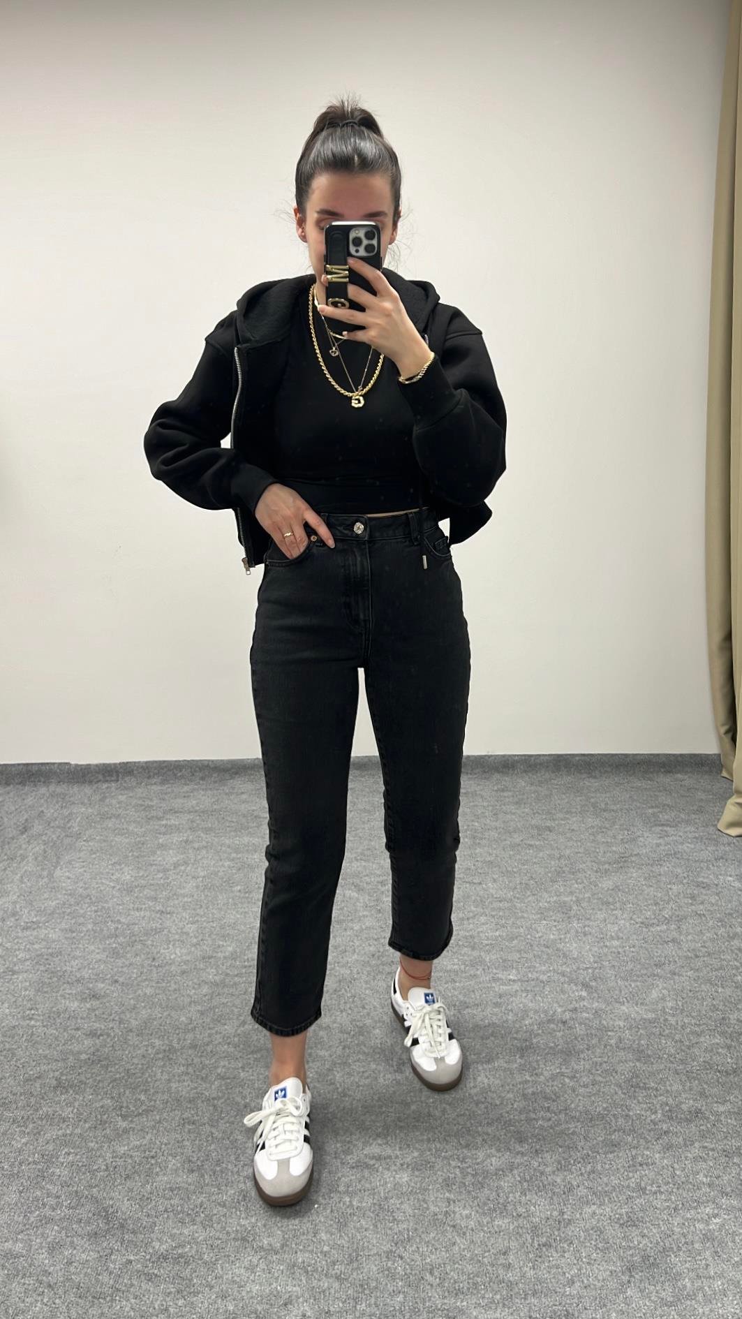 MARKA ANTRASİT CROP MOM FIT