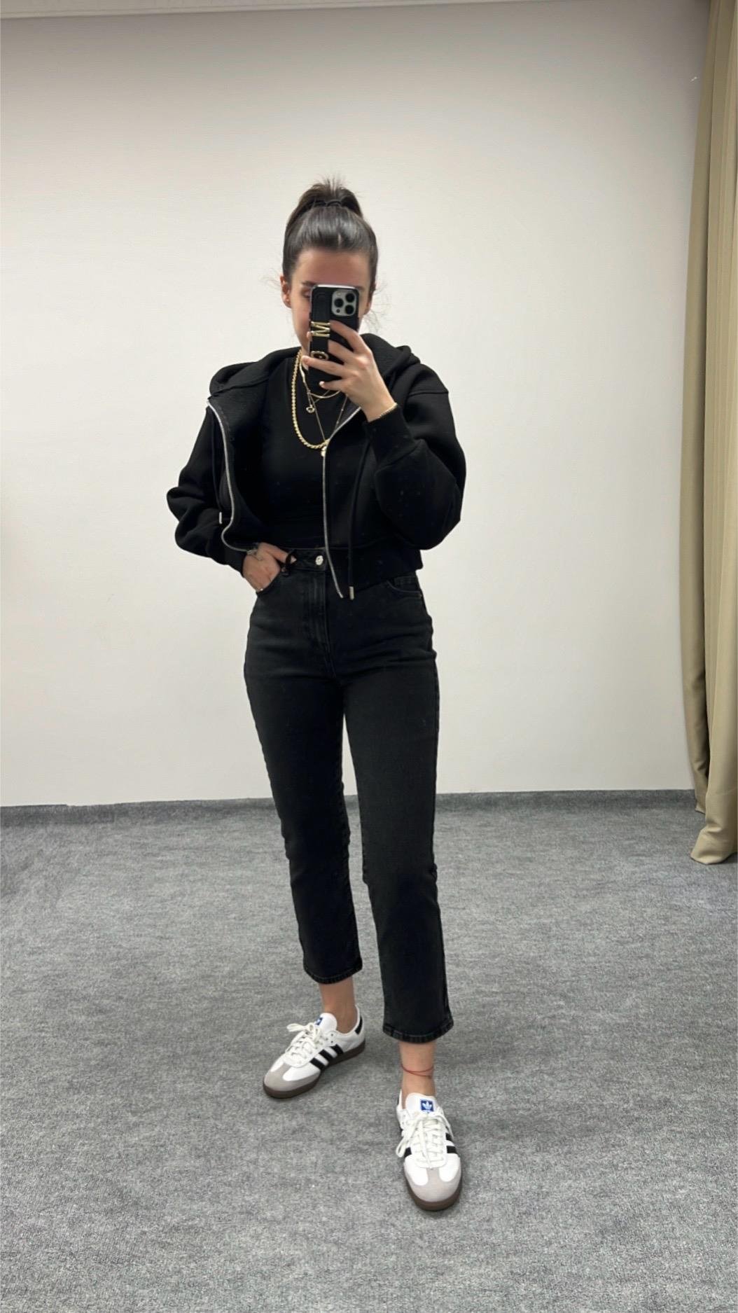 MARKA ANTRASİT CROP MOM FIT