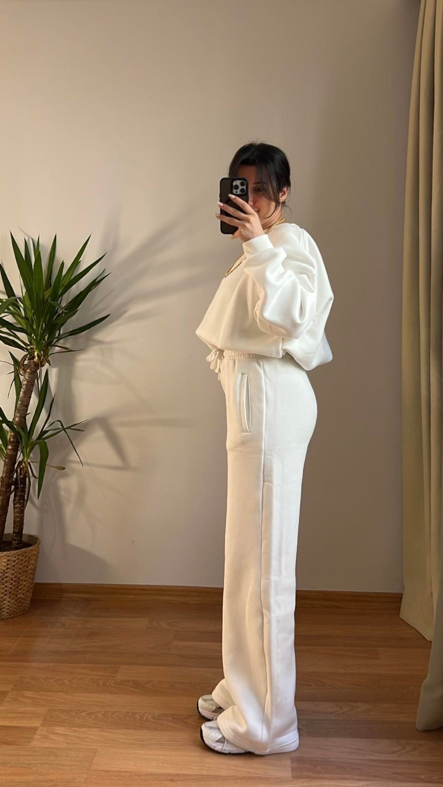 MARKA BEYAZ SWEATSHIRT PALAZZO  TAKIM