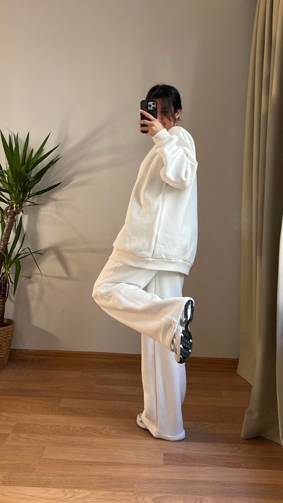 MARKA BEYAZ SWEATSHIRT PALAZZO  TAKIM