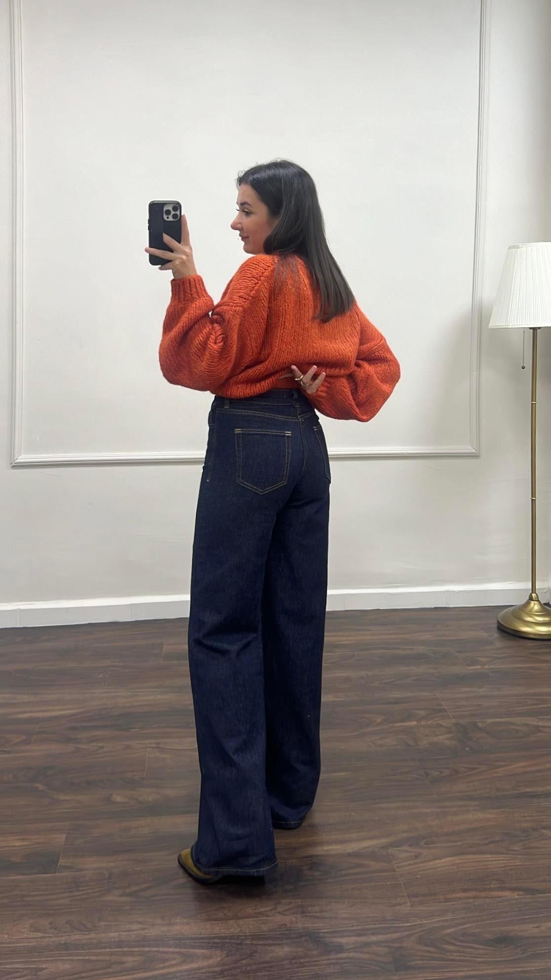 Marka Koyu Lacivert Wide Leg Jean
