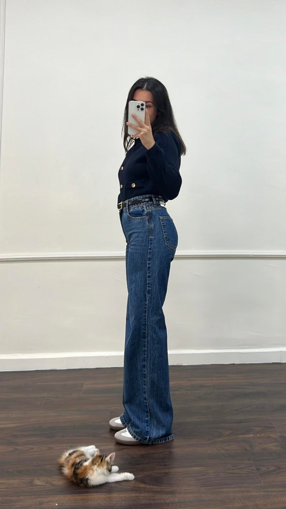 Marka Koyu Mavi Wide Leg Jean