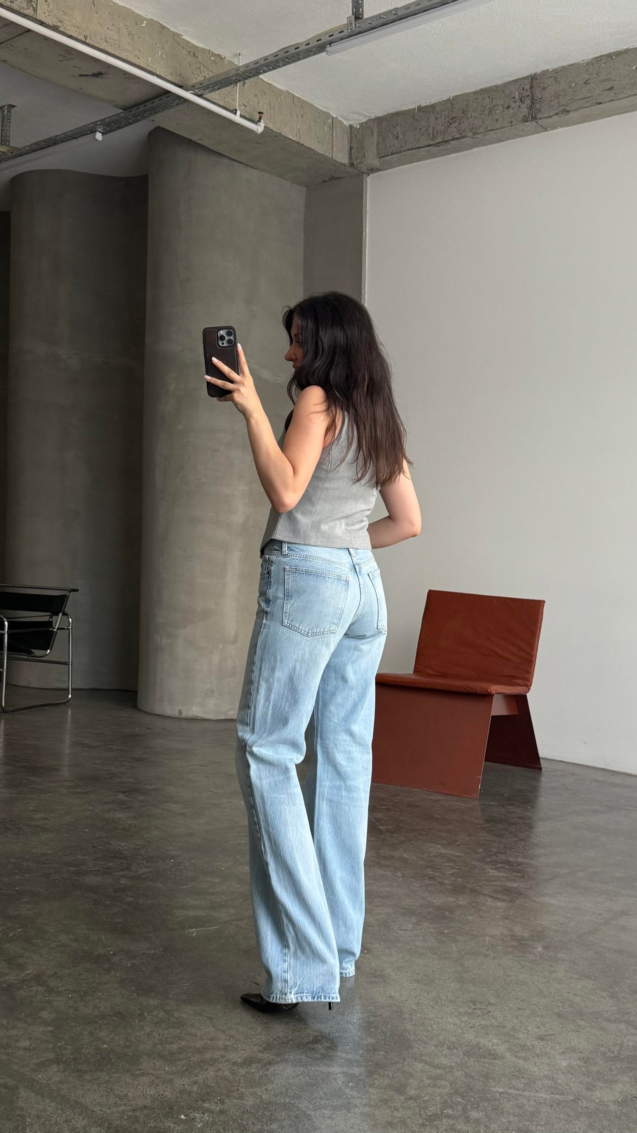 Marka Mavi Orta Bel Straight Jean