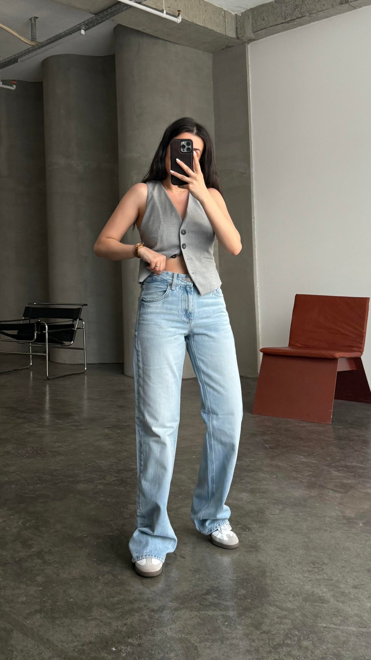 Marka Mavi Orta Bel Straight Jean