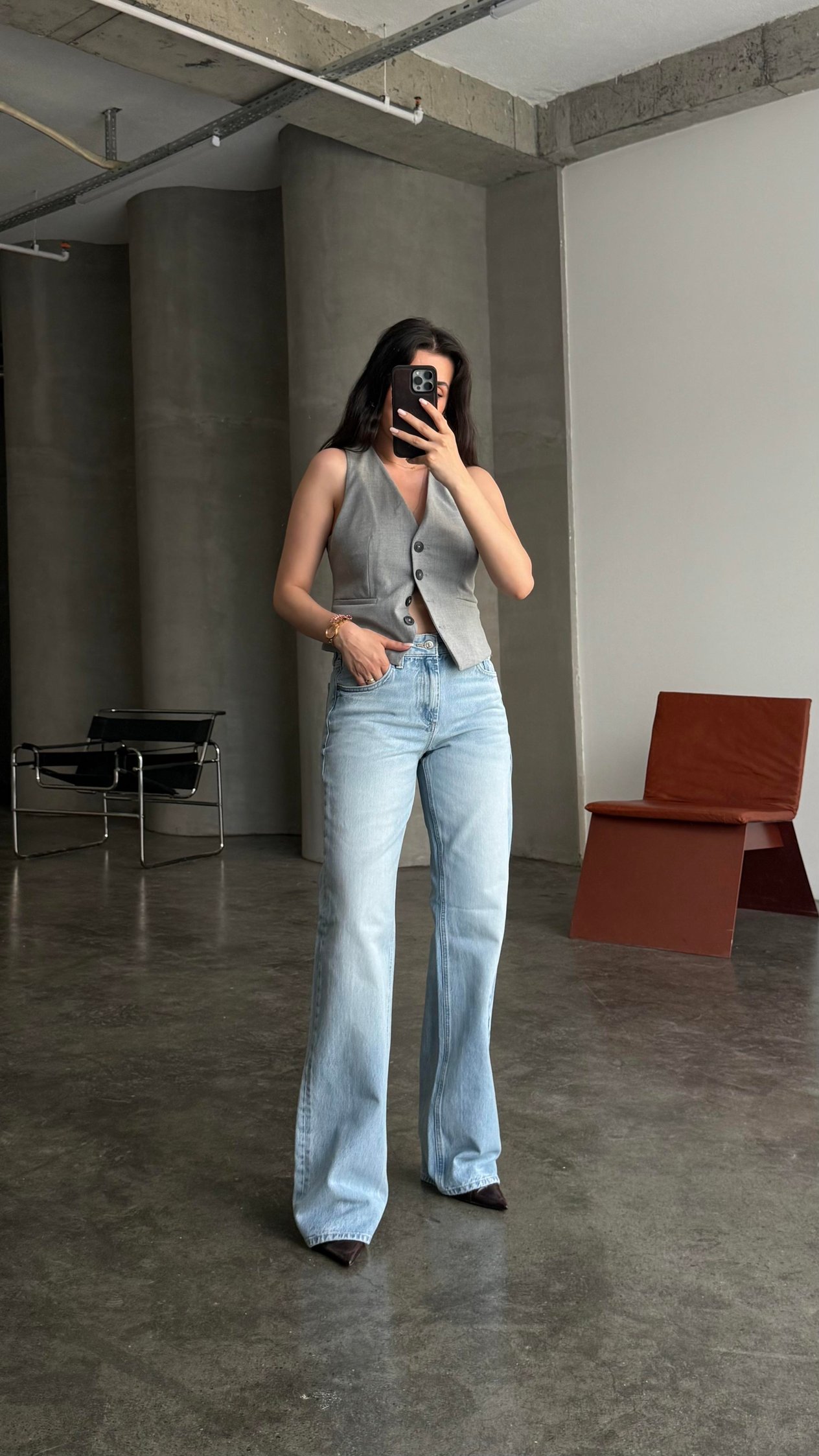 Marka Mavi Orta Bel Straight Jean