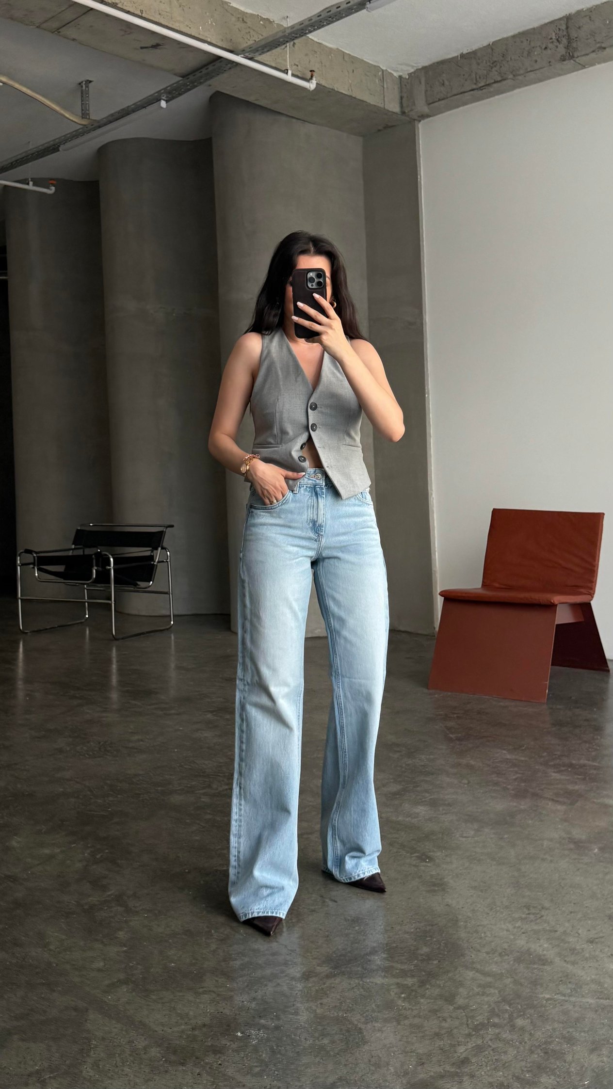 Marka Mavi Orta Bel Straight Jean