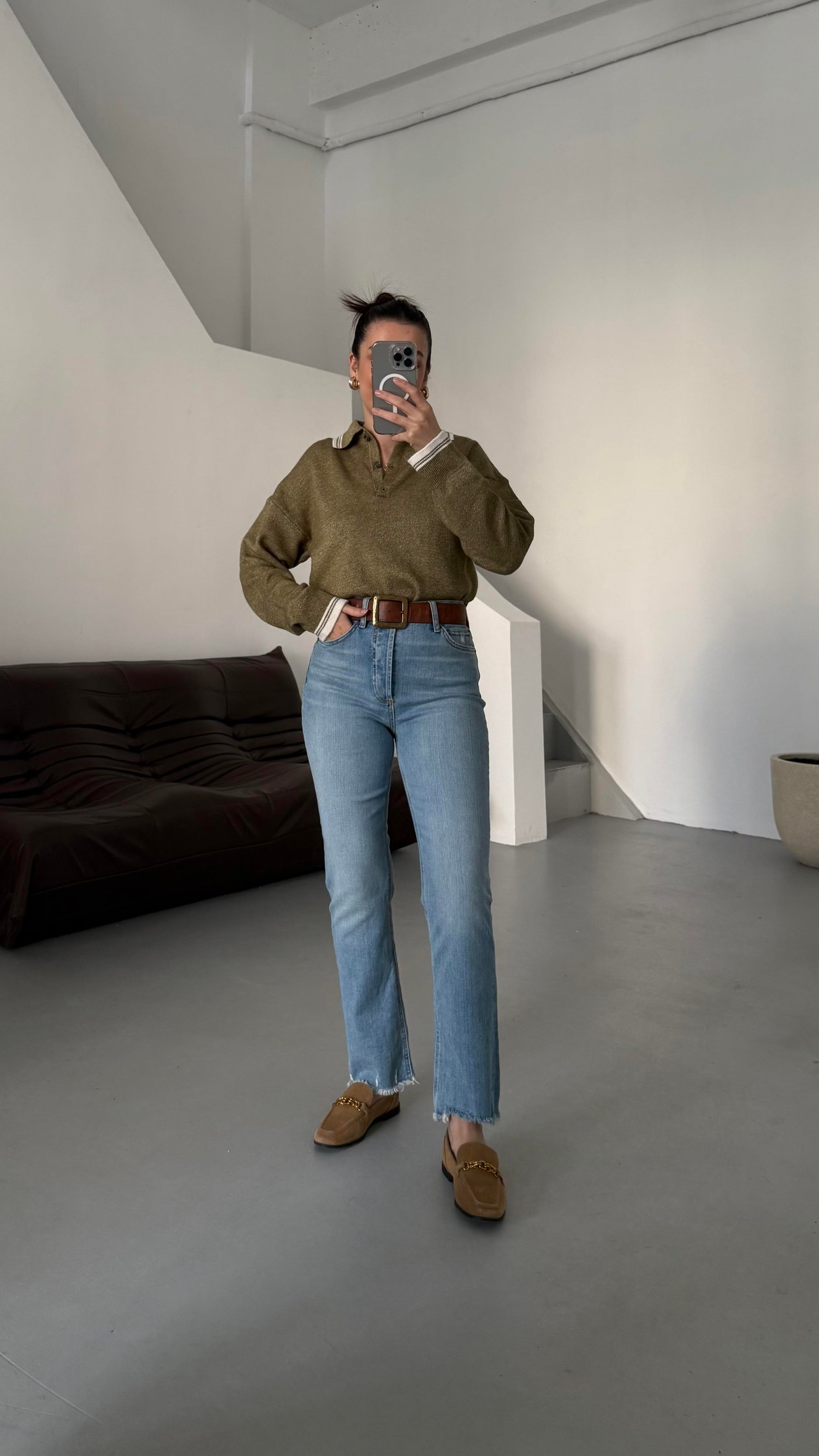 Marka Mavi Paça Detaylı Straight Jean