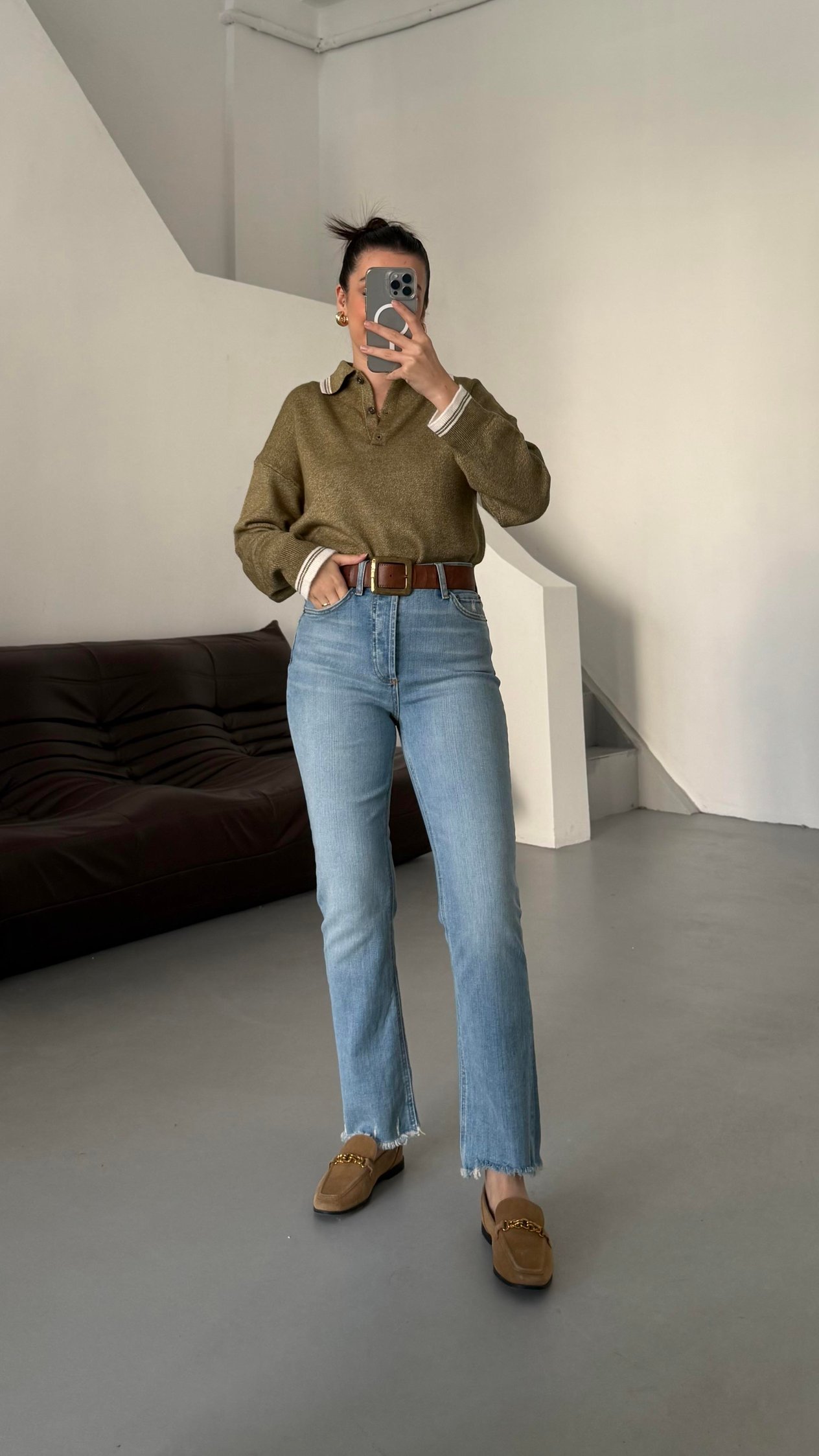 Marka Mavi Paça Detaylı Straight Jean