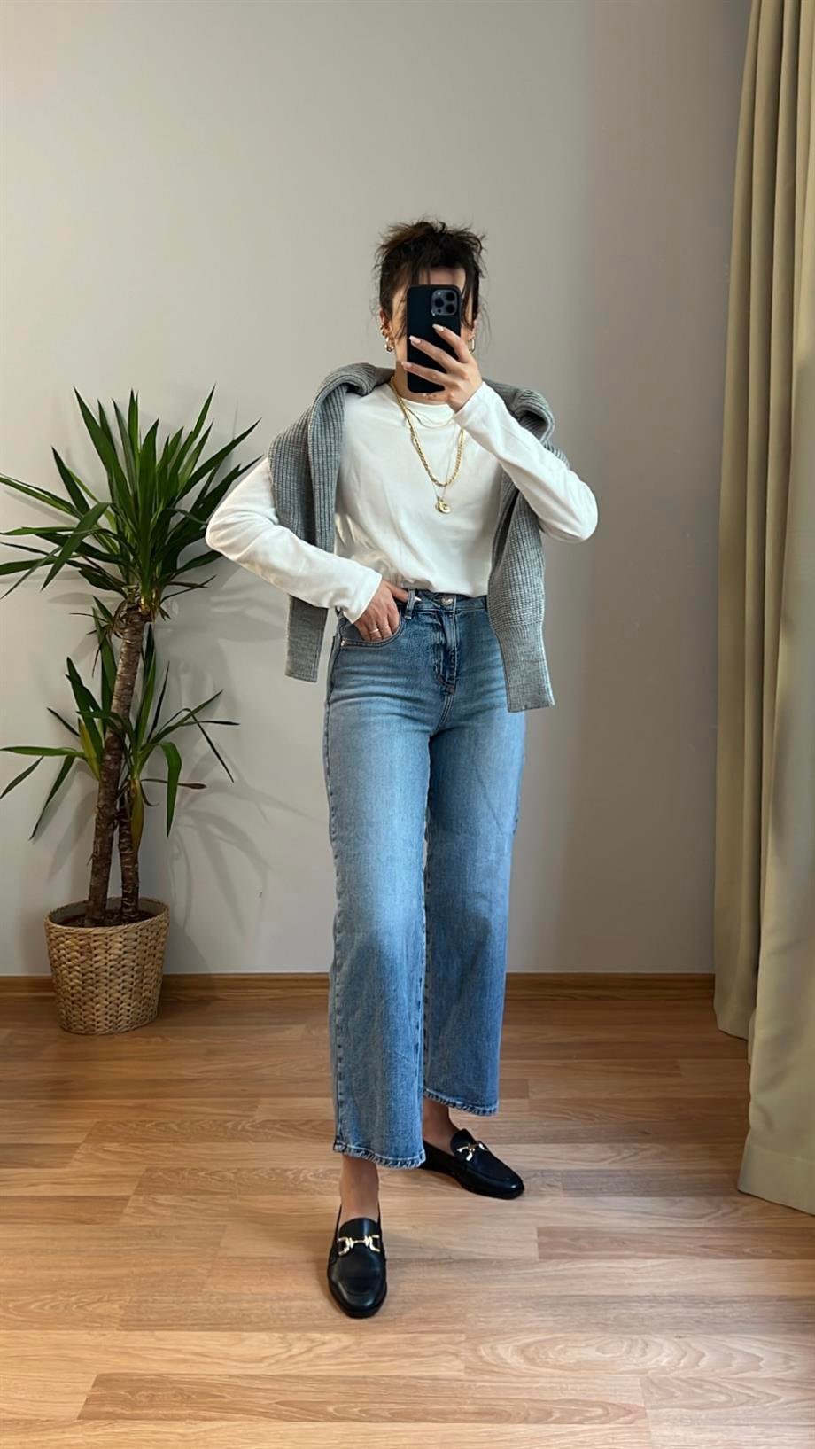 MARKA STRAIGHT YÜKSEK BEL RAHAT CROP JEAN