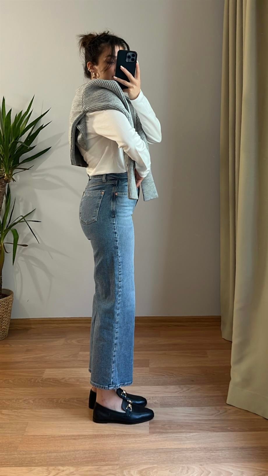 MARKA STRAIGHT YÜKSEK BEL RAHAT CROP JEAN