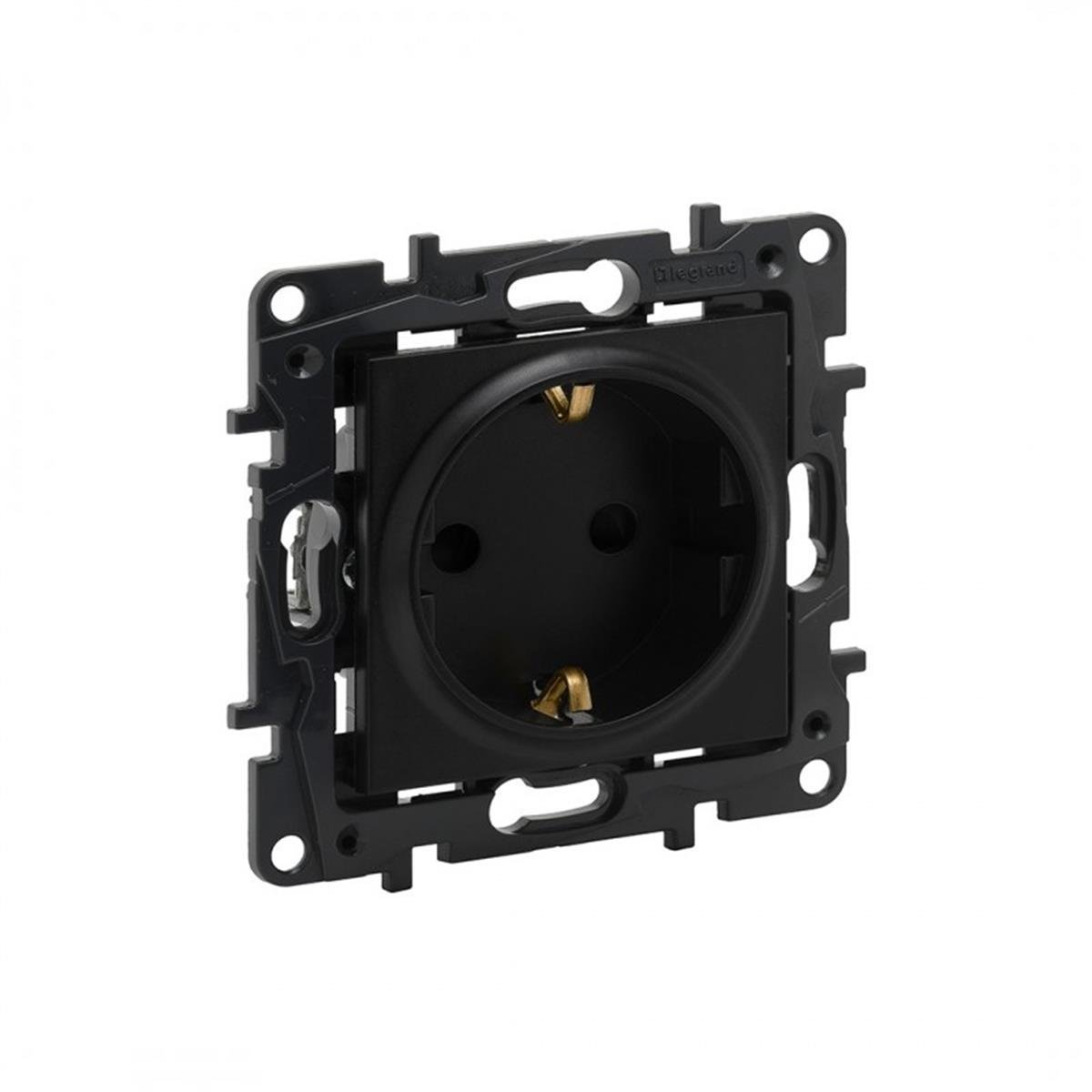 Legrand 768614 Topraklı Priz Siyah ( Raventi Serisi )