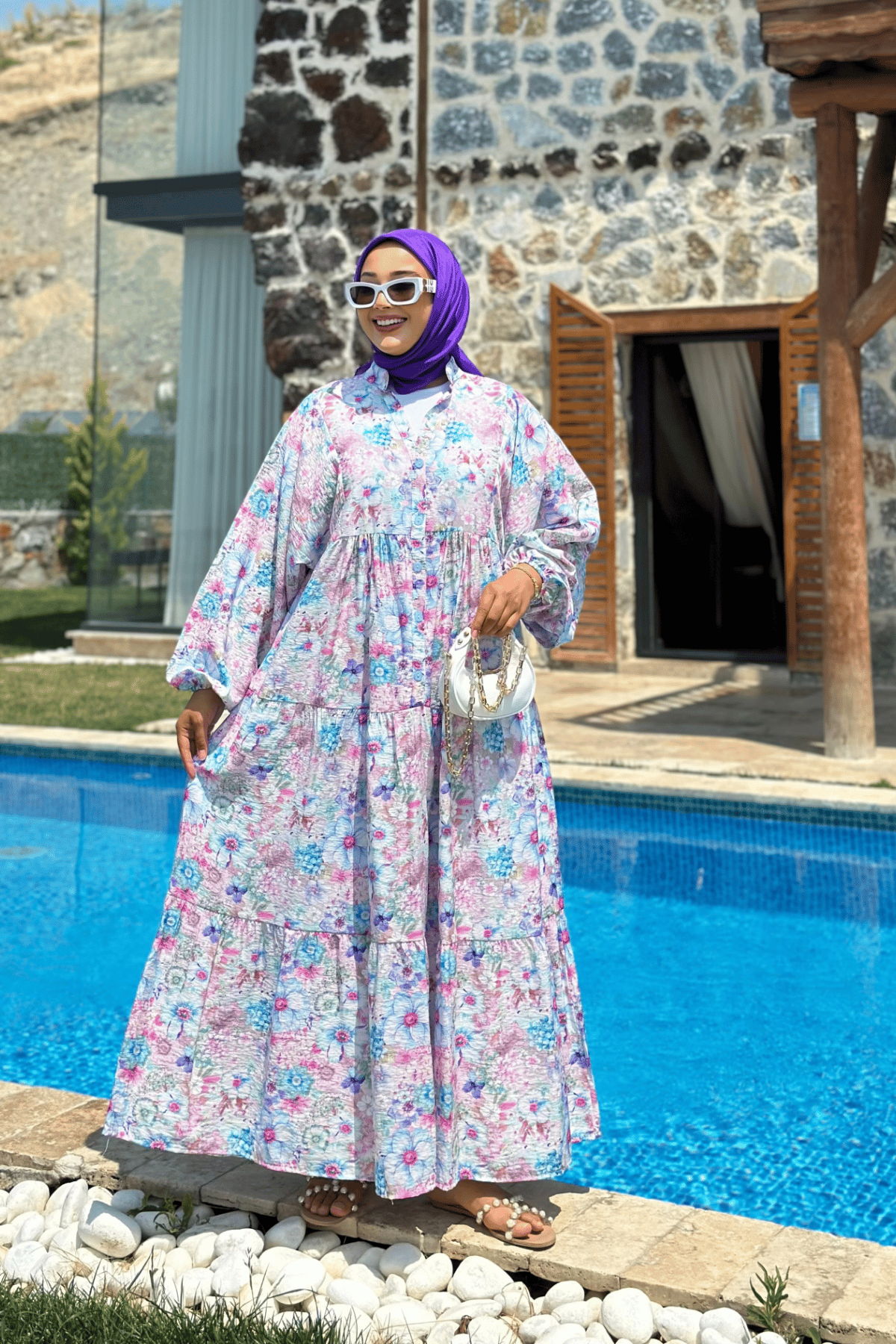 Mngo Yasemin Elbise Çok Renkli  Mavi