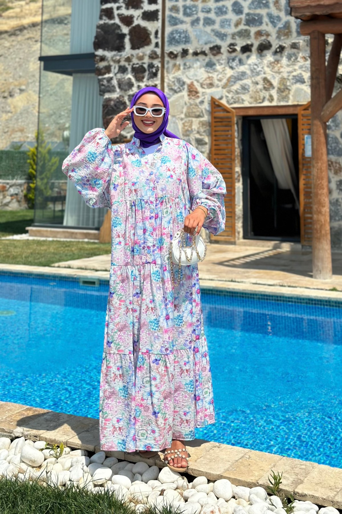 Mngo Yasemin Elbise Çok Renkli  Mavi