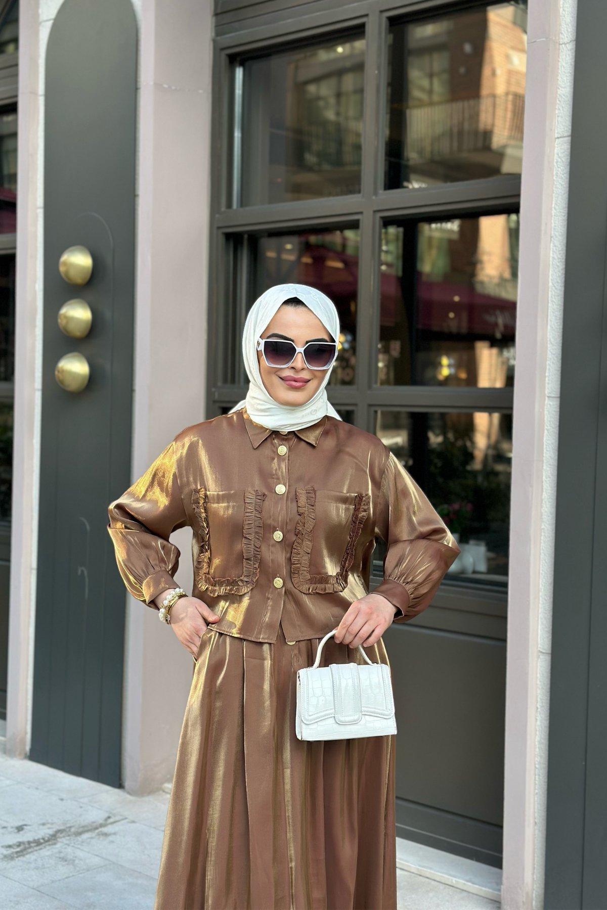 Violet Etekli Takım Kahve