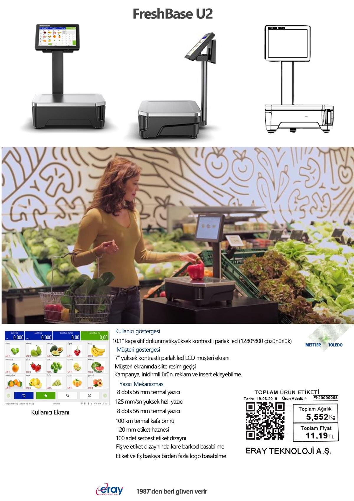 METTLER TOLEDO FRESHBASE U2C-FD15 TERAZİ