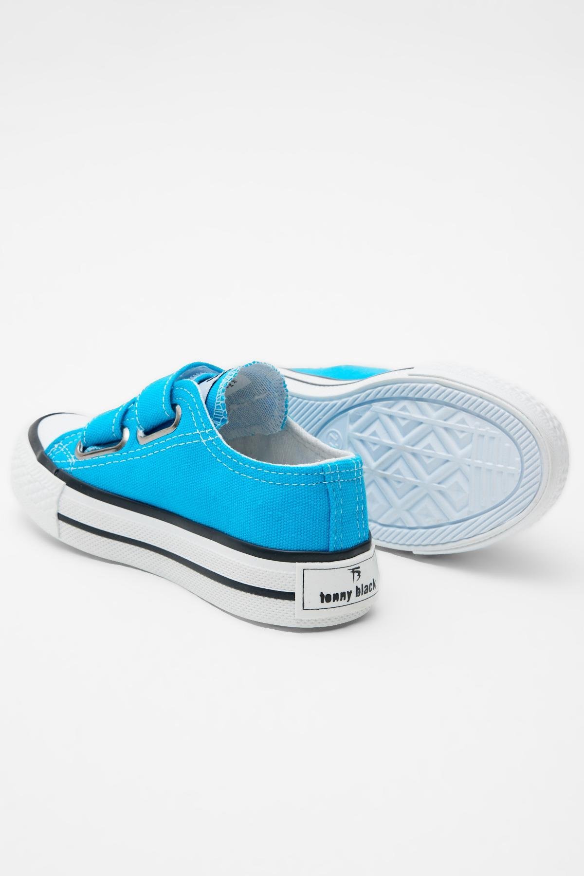 Çocuk Unisex Bebe Mavisi Rahat Kalıp Cırtlı Sneaker