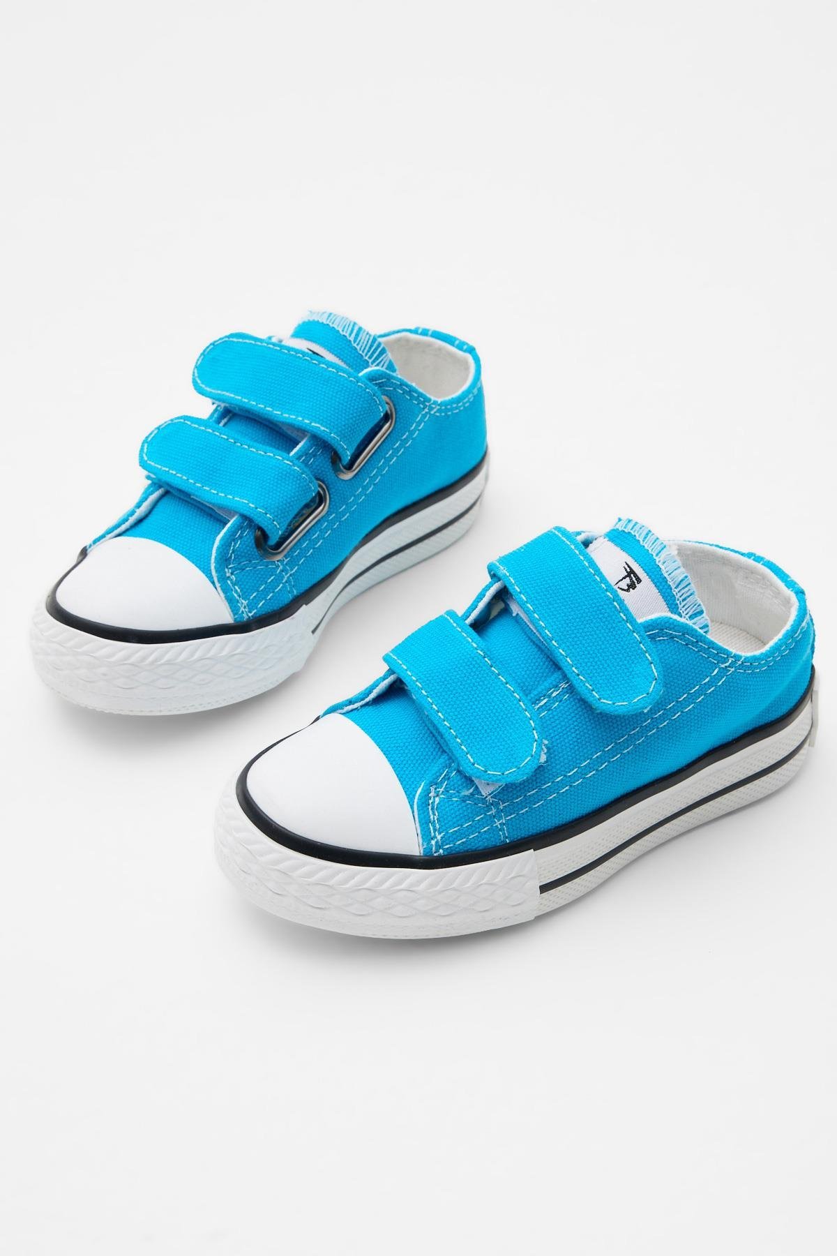 Çocuk Unisex Bebe Mavisi Rahat Kalıp Cırtlı Sneaker