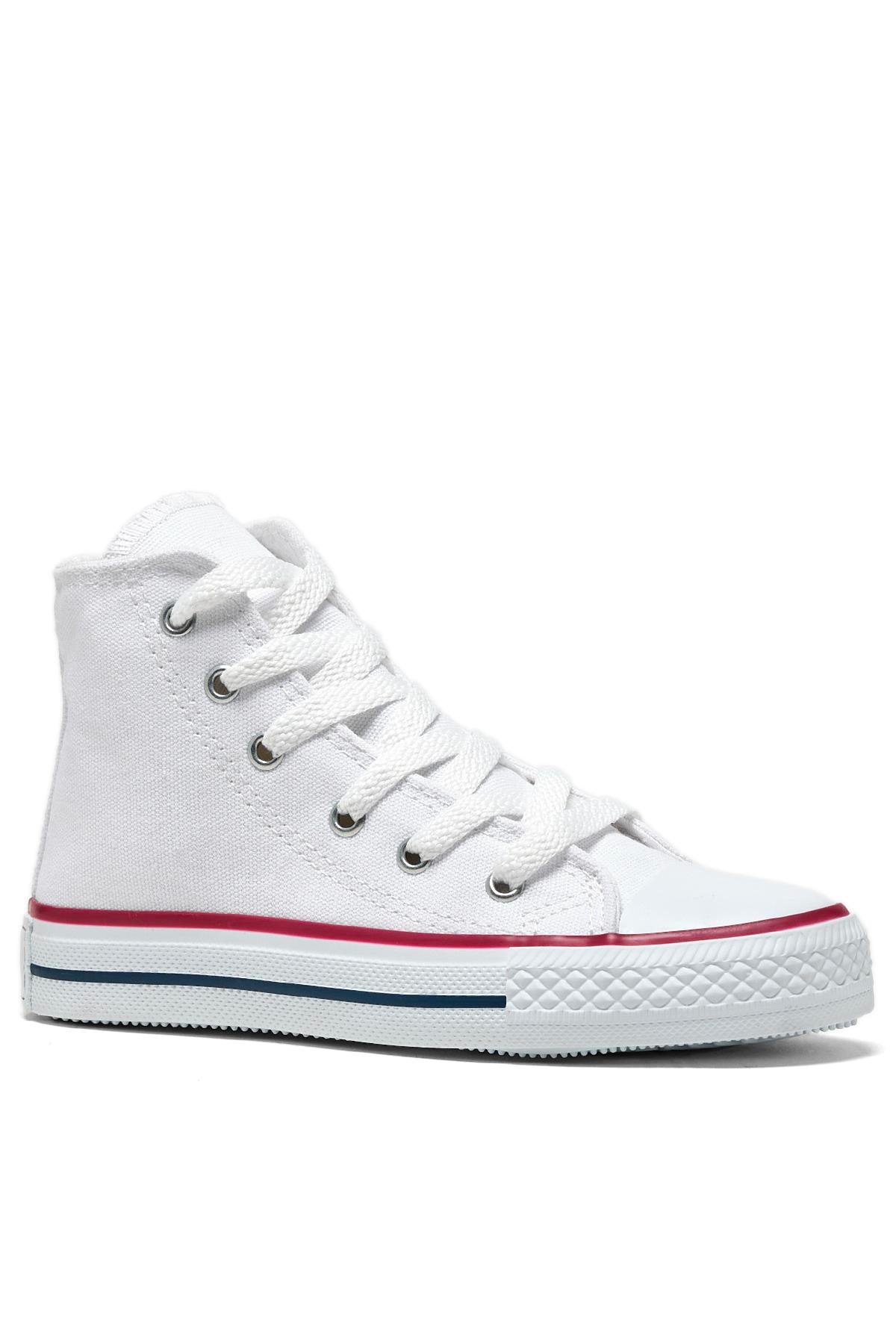 Çocuk Unisex Beyaz Rahat Kalıp Uzun Sneaker