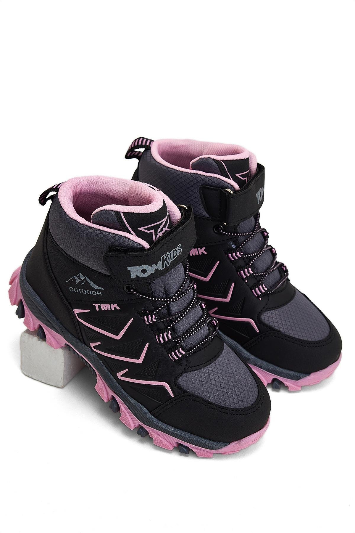 Çocuk Unisex Füme Pembe Rahat Kalıp Renkli Taban Bot