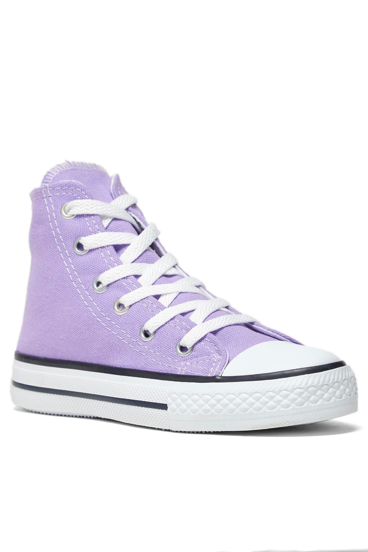 Çocuk Unisex Lila Rahat Kalıp Uzun Sneaker
