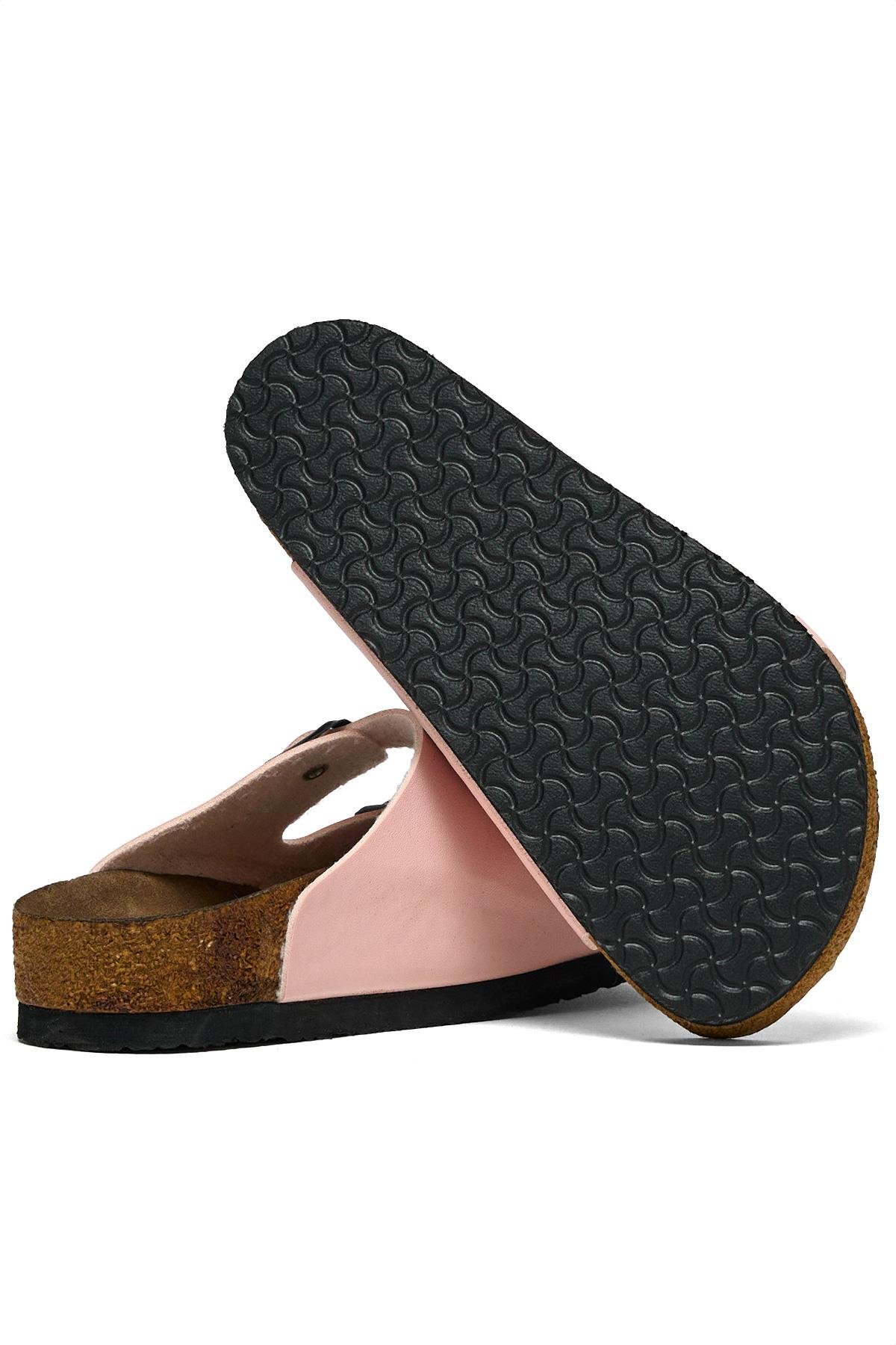 Çocuk Unisex Pudra Rahat Kalıp Poli Taban Çift Tokalı Sandalet