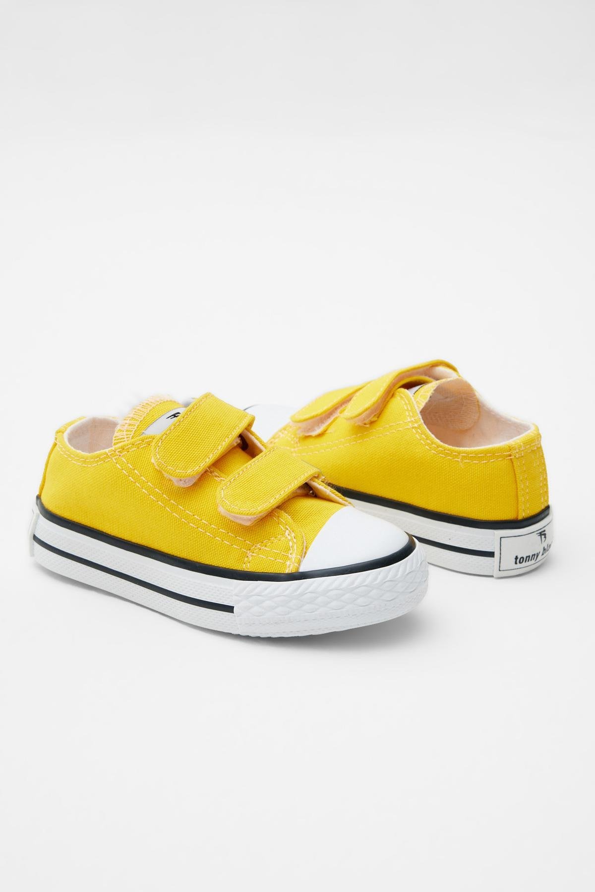 Çocuk Unisex Sarı Rahat Kalıp Cırtlı Sneaker