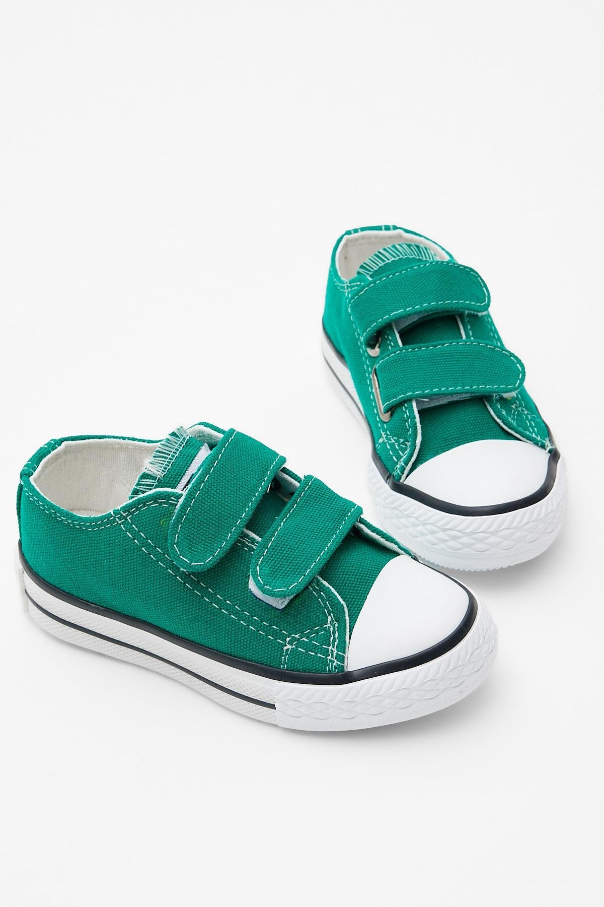 Çocuk Unisex Yeşil Rahat Kalıp Cırtlı Sneaker