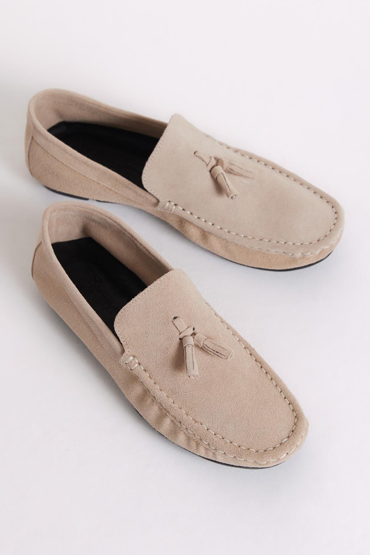 Erkek Kum Önü Püsküllü Süet Hakiki Deri Loafer