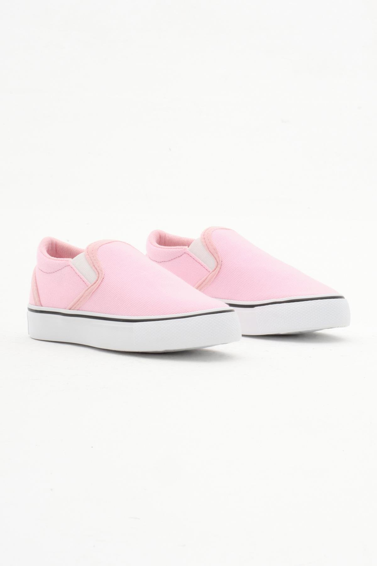 Kauçuk Taban Keten Lastikli Çocuk Unisex Pembe Spor Ayakkabı TBH1462