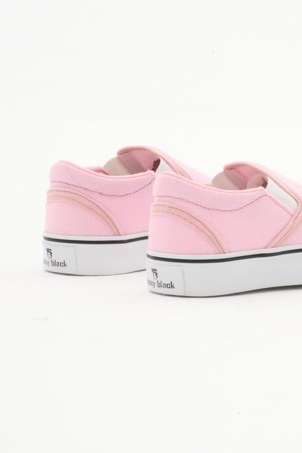 Kauçuk Taban Keten Lastikli Çocuk Unisex Pembe Spor Ayakkabı TBH1462