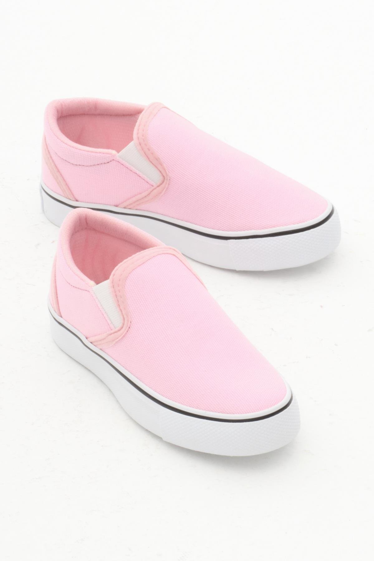 Kauçuk Taban Keten Lastikli Çocuk Unisex Pembe Spor Ayakkabı TBH1462