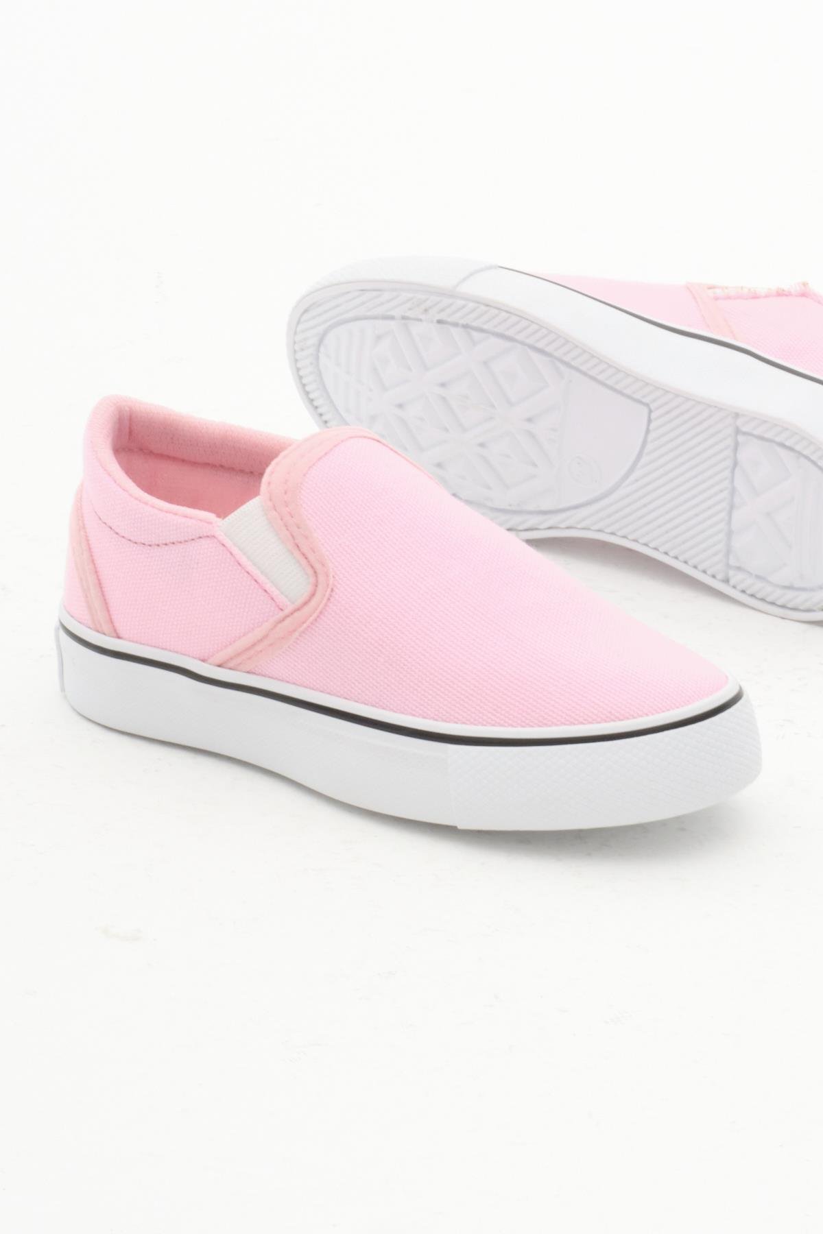 Kauçuk Taban Keten Lastikli Çocuk Unisex Pembe Spor Ayakkabı TBH1462