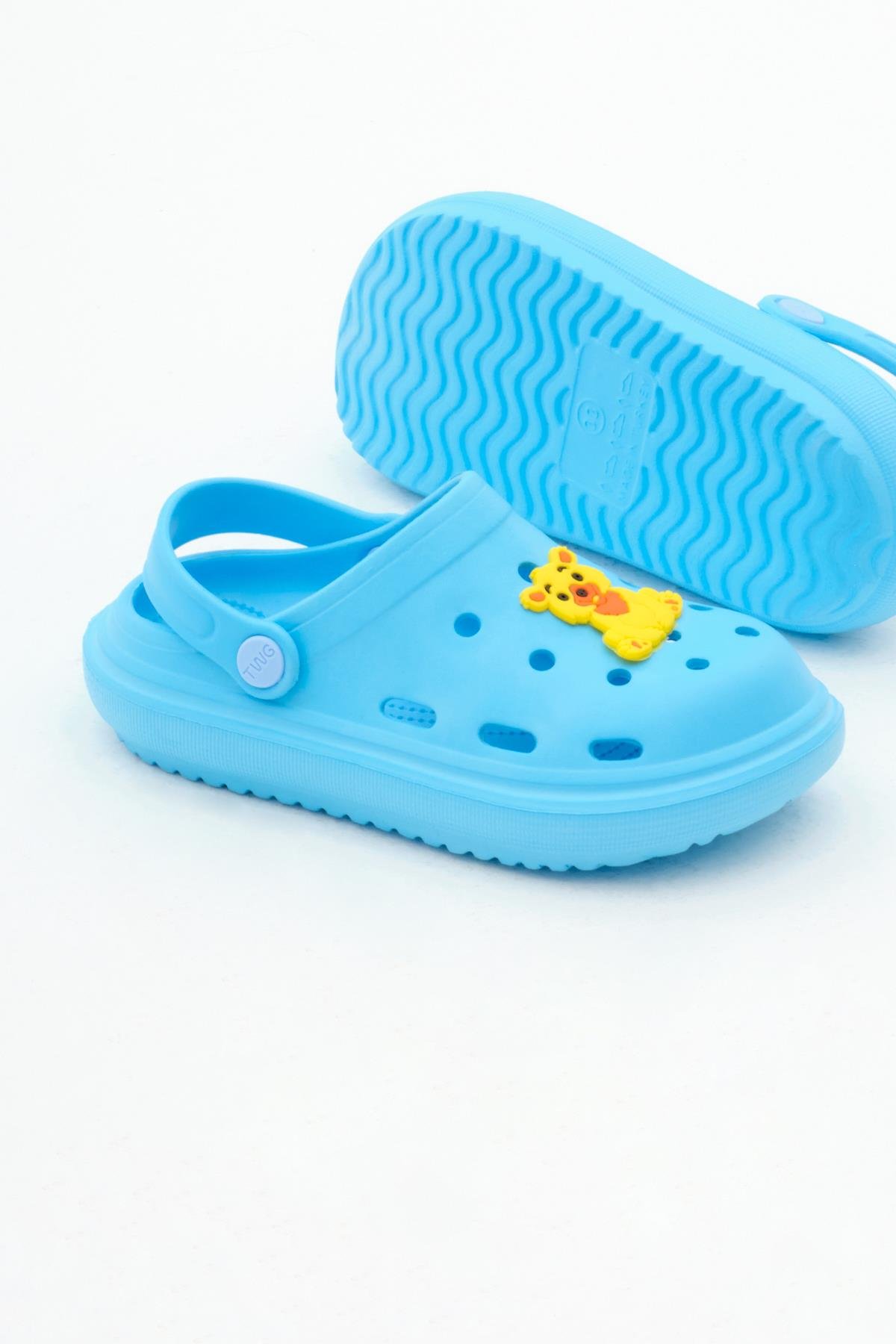 Önü Aksesuarlı Eva Çocuk Unisex Bebe Mavisi Sandalet TBODS025