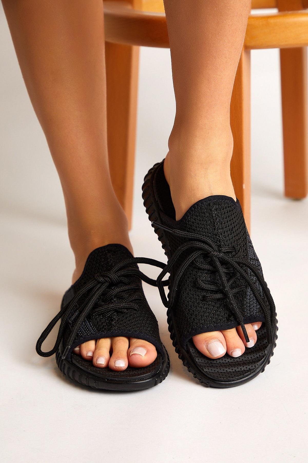 Triko Özel Üretim Unisex Siyah Terlik TBTR-0