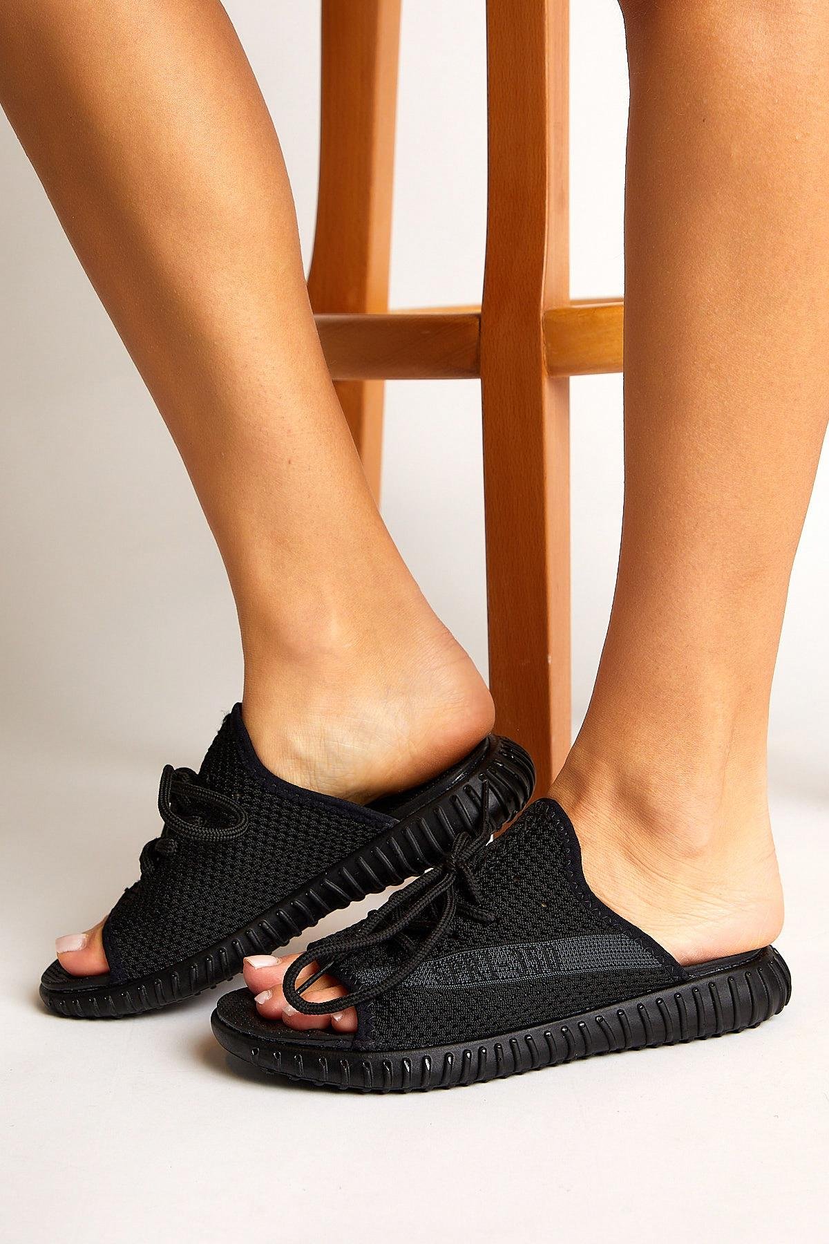 Triko Özel Üretim Unisex Siyah Terlik TBTR-0