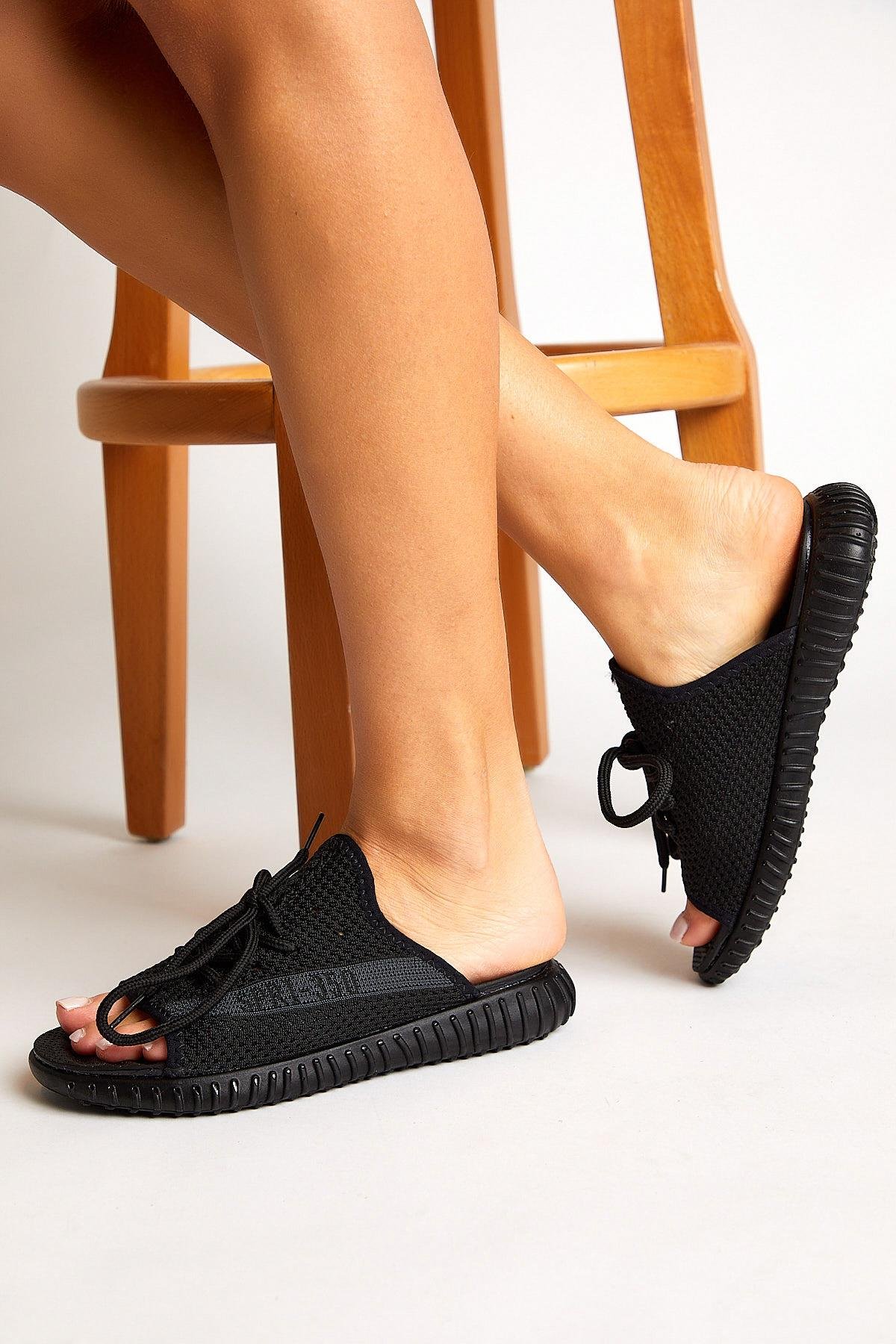 Triko Özel Üretim Unisex Siyah Terlik TBTR-0