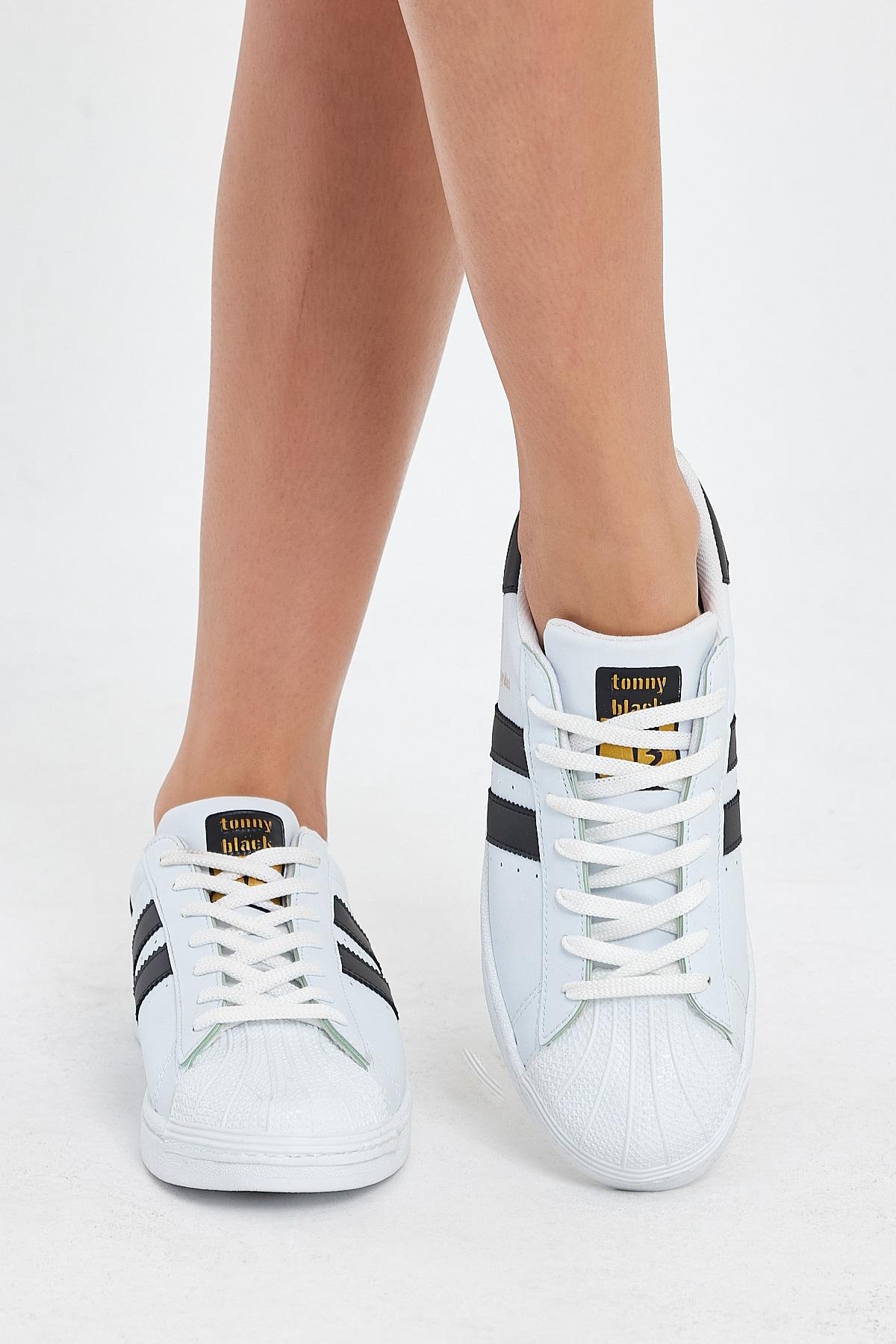 Unisex Beyaz Rahat Kalıp Sneaker Ayakkabı