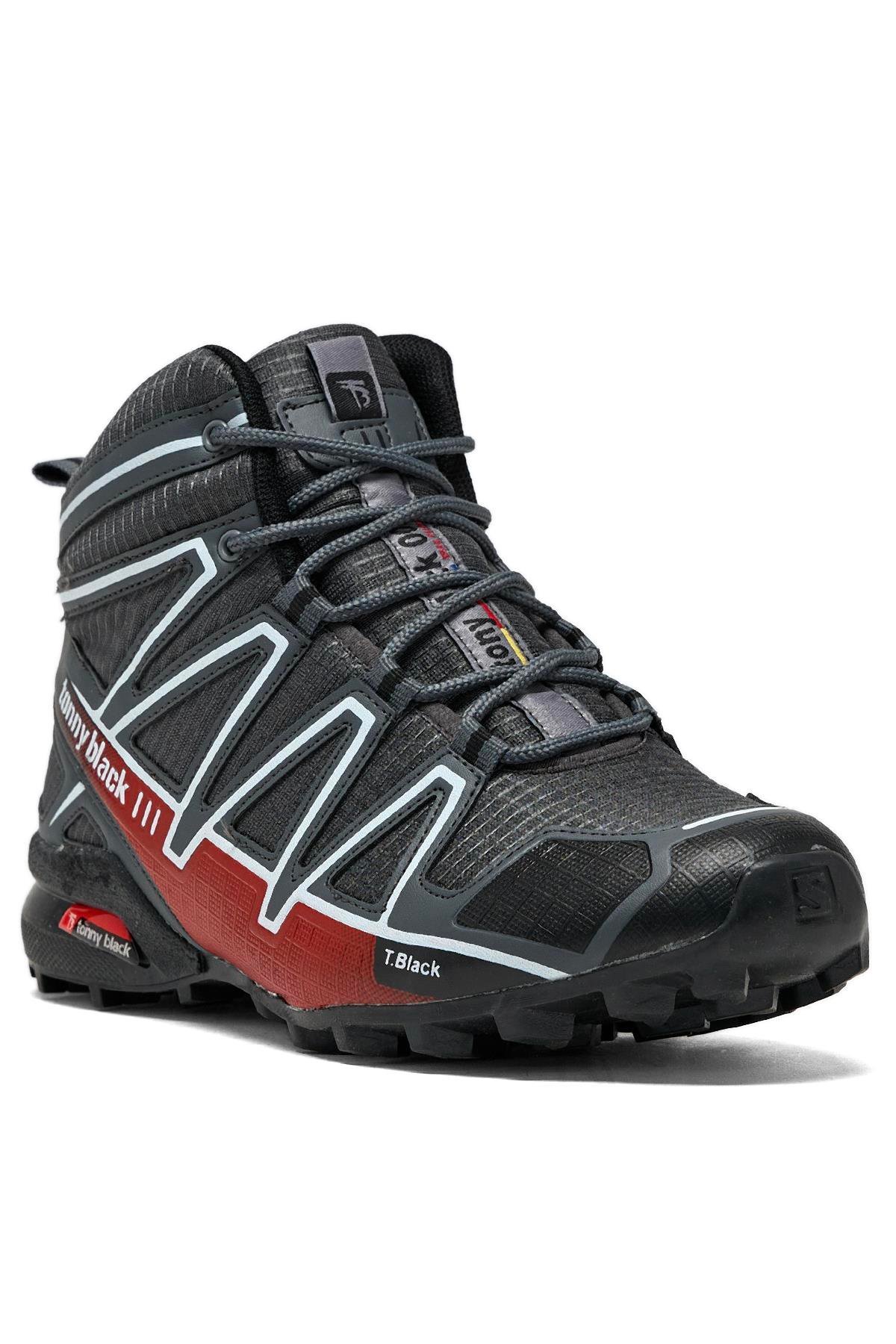Unisex Füme Beyaz Rahat Kalıp Trekking Bot