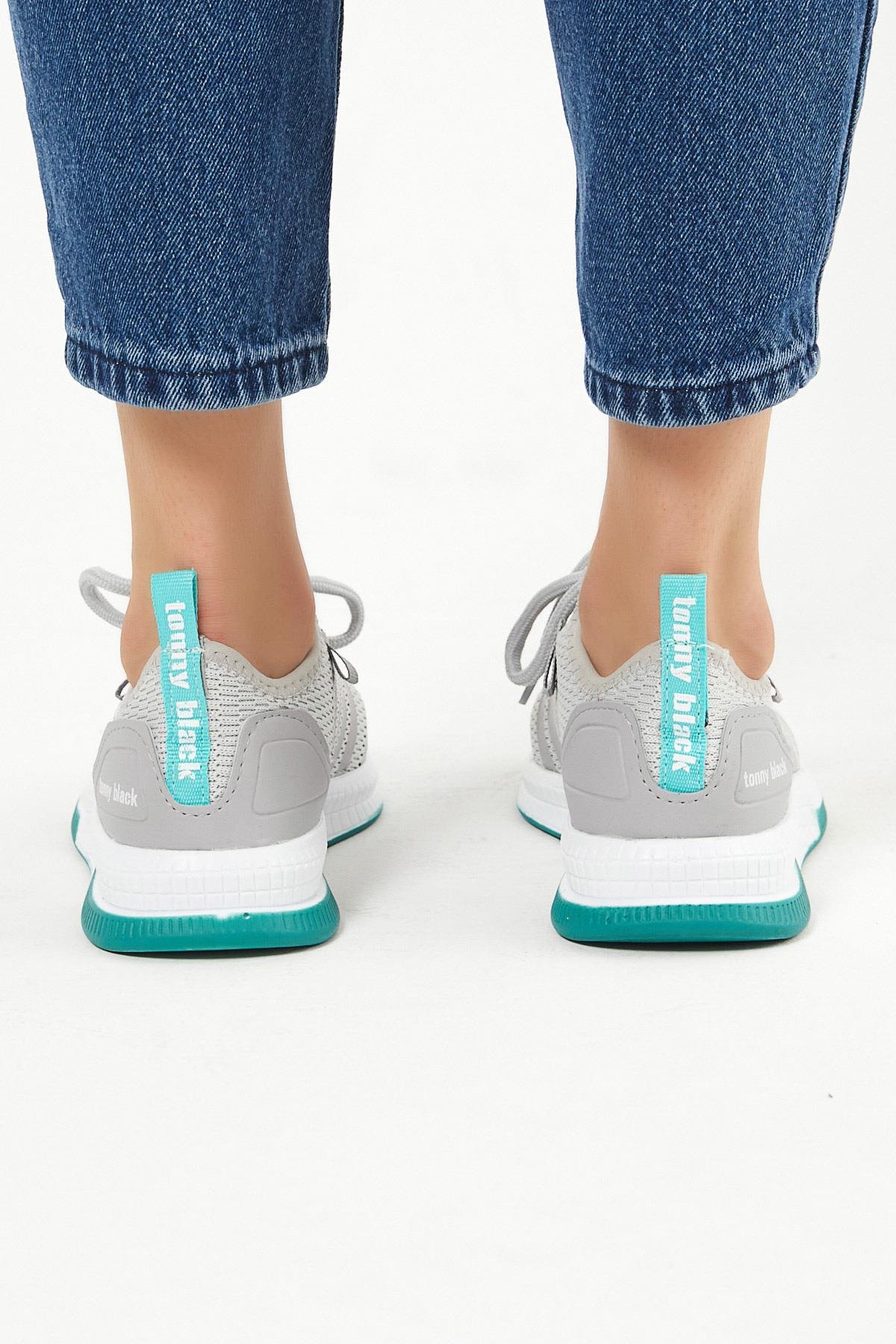 Unisex Gri Yeşil Spor Ayakkabı Tbqnt