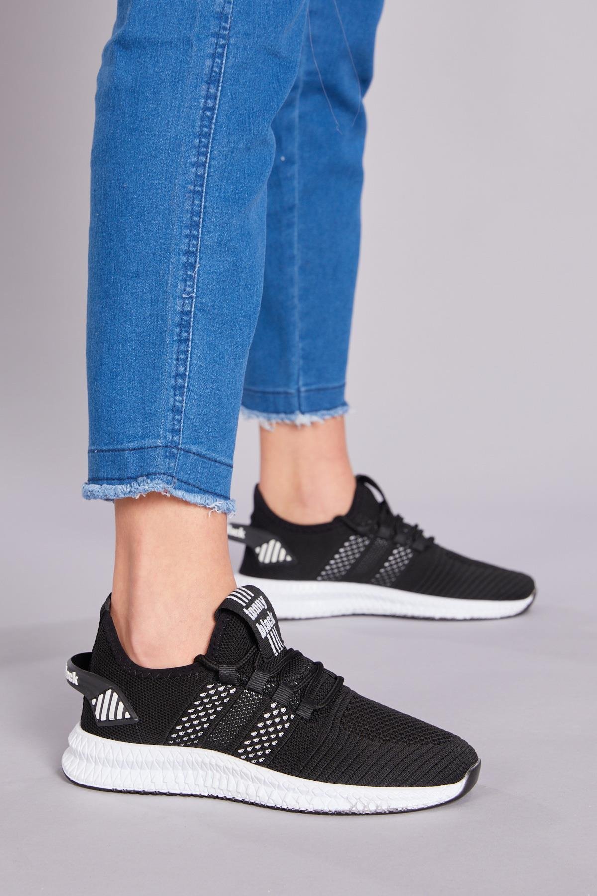 Unisex Siyah Beyaz Spor Ayakkabı Tbıdl