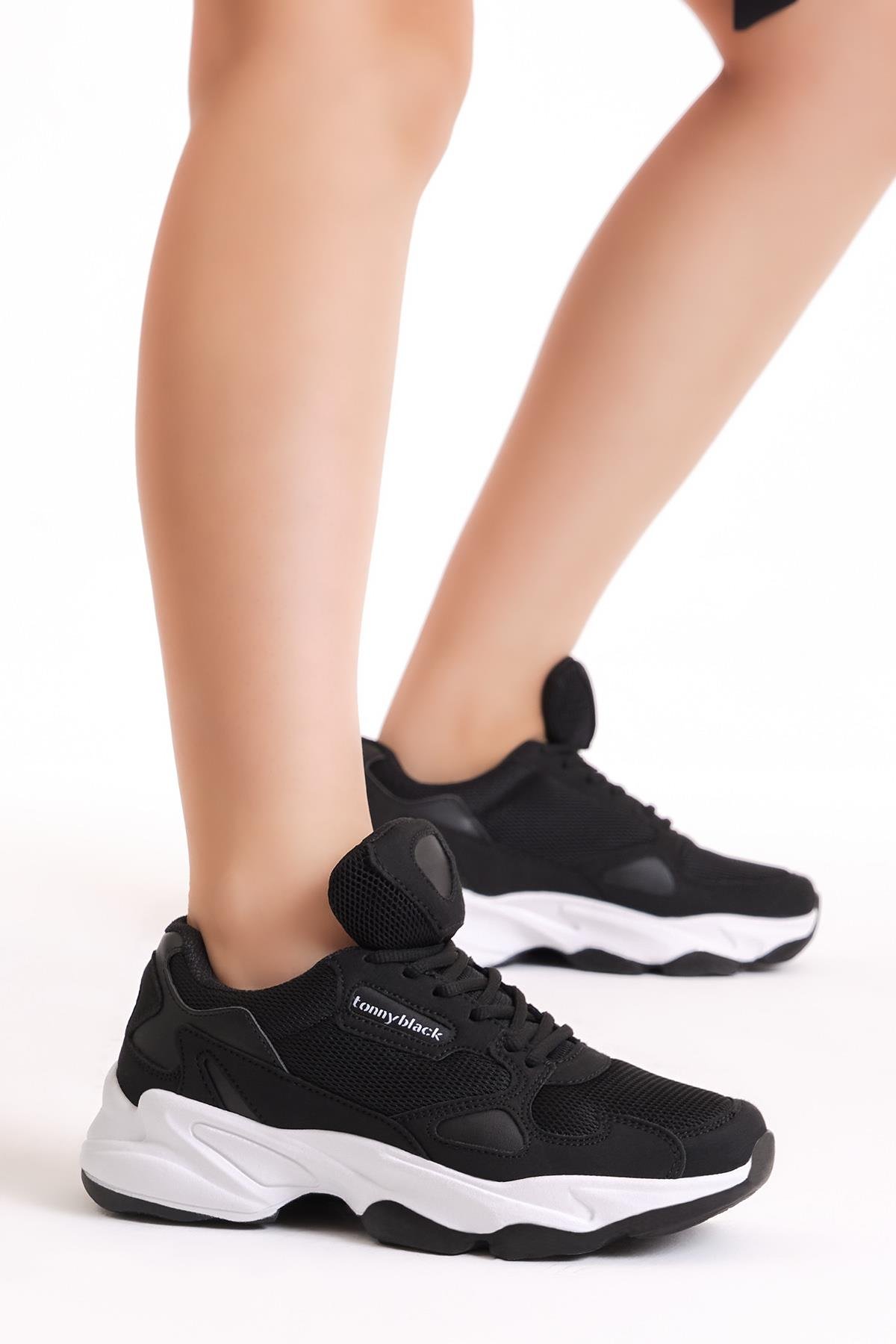 Unisex Siyah Beyaz Spor Ayakkabı Zhr