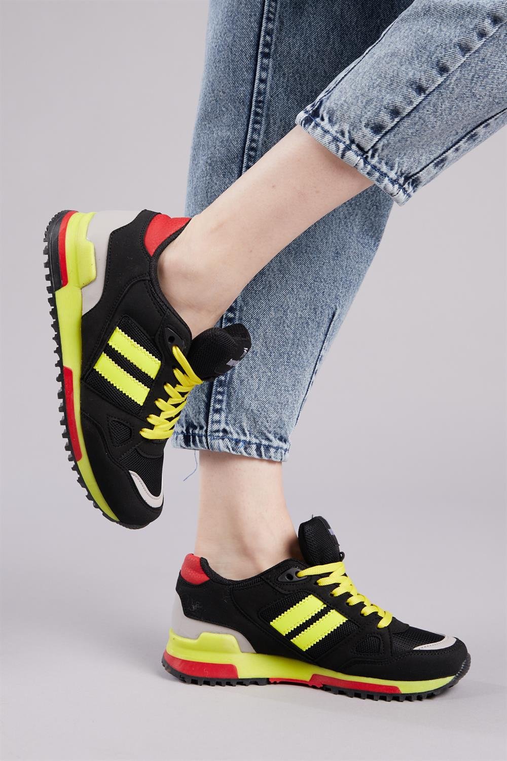 Unisex Siyah Sarı Spor Ayakkabı Tb282